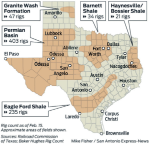 Texas Shale map